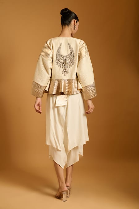 Siddartha Tytler Embellished Layered Flap Dhoti Pant 