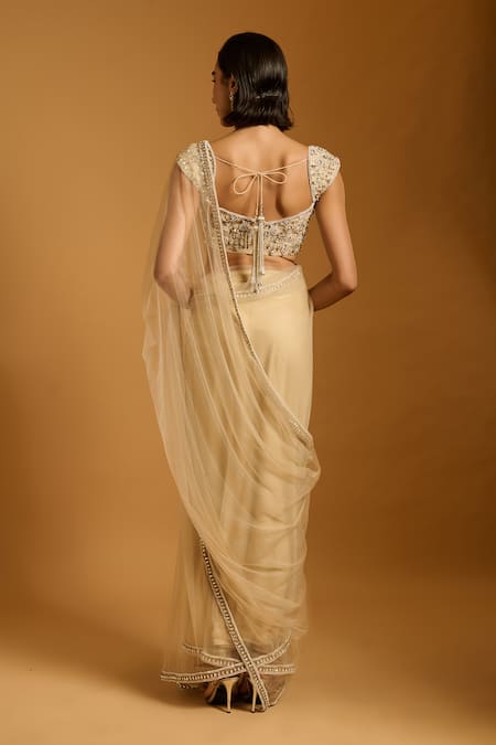 Siddartha Tytler Embroidered Saree With Blouse 