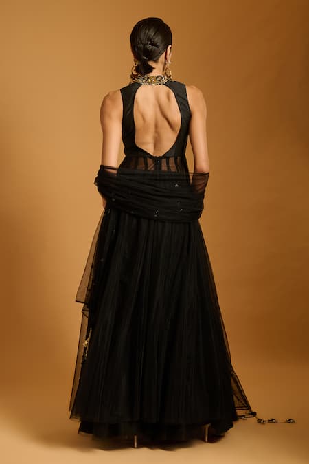 Siddartha Tytler Yoke Embroidered Anarkali Sharara Set 