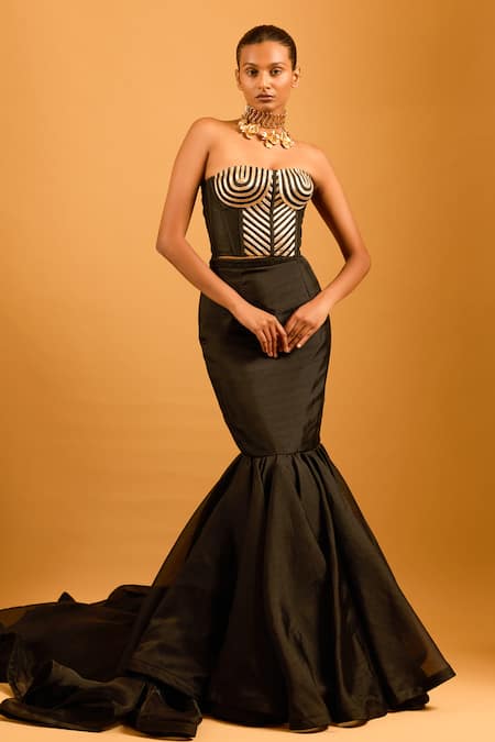 Siddartha Tytler Trifecta Black Mermaid Skirt 