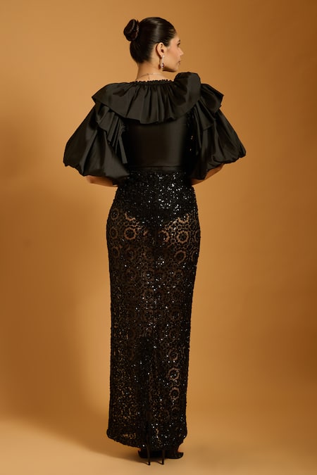 Siddartha Tytler Embroidered Sequin Skirt 