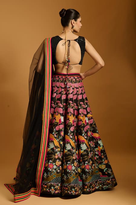 Siddartha Tytler Embroidered Forest Motif Lehenga Set 