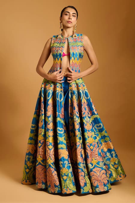 Siddartha Tytler Applique Work Anarkali Jacket Set 