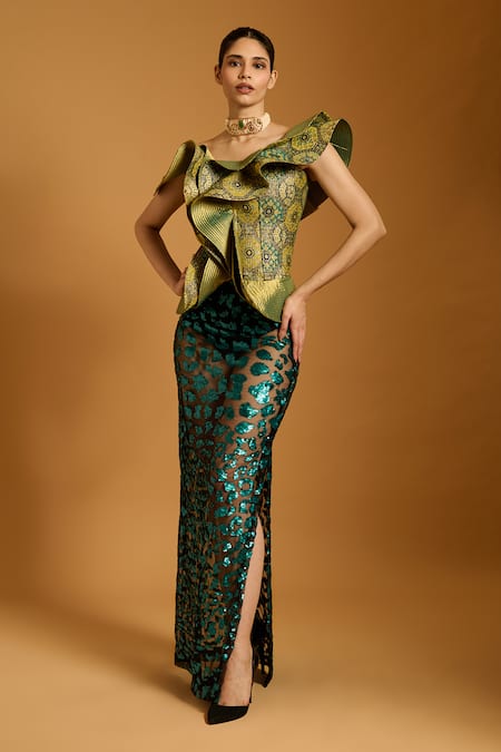 Siddartha Tytler Trifecta Brocade Woven Corset 