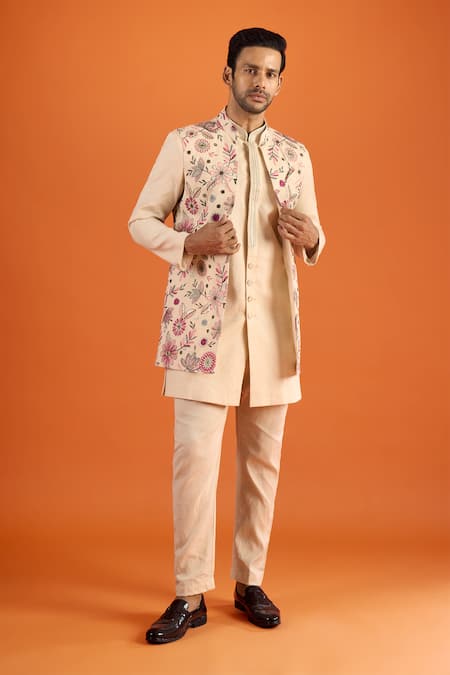 Arihant Rai Sinha Embroidered Bundi & Kurta Set 