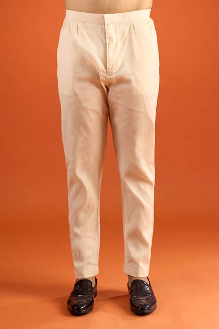 Buy_Arihant Rai Sinha_Cream Silk, Handloom Cotton, Satin Embroidery Bundi And Kurta Set _Online_at_Aza_Fashions