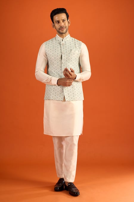 Arihant Rai Sinha Geometric Woven Nehru Jacket 