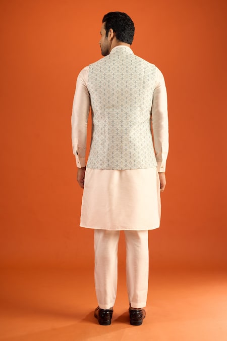 Arihant Rai Sinha Geometric Woven Nehru Jacket 