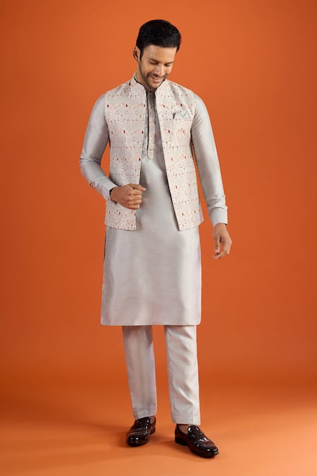 Arihant Rai Sinha Straight Kurta Set With Bundi 