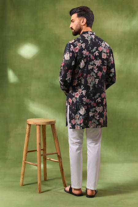 Spring Break Black Digital Print Kurta Set 