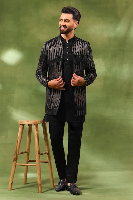 Spring Break Embroidered Jacket & Kurta Set 
