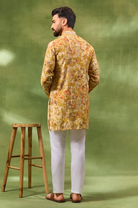 Spring Break Yellow Botanical Print Kurta Set 