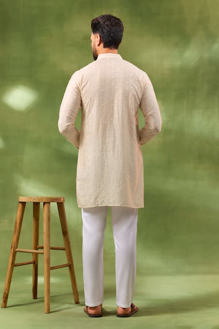 Spring Break Ivory Thread Embroidered Kurta Set 