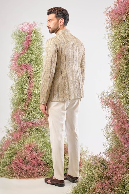 Kasbah Zari Work Georgette Bandhgala  