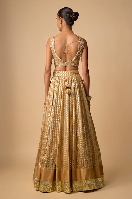 Neha Khullar Zardozi Tissue Embroidered Lehenga Set