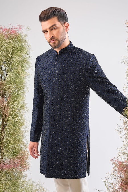 Kasbah Hand Embroidered Silk Sherwani  