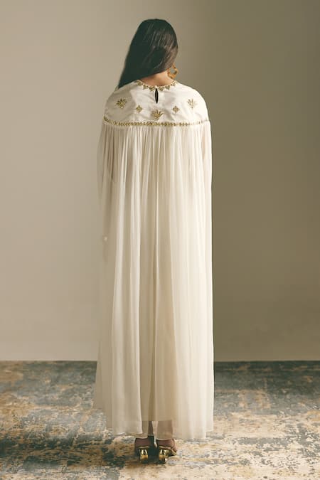 Shimona Embroidered Yoke Kaftan Gown 