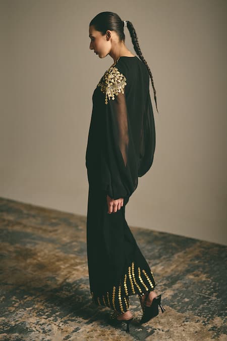 Shimona Metallic Embroidered Top & Pant Set 