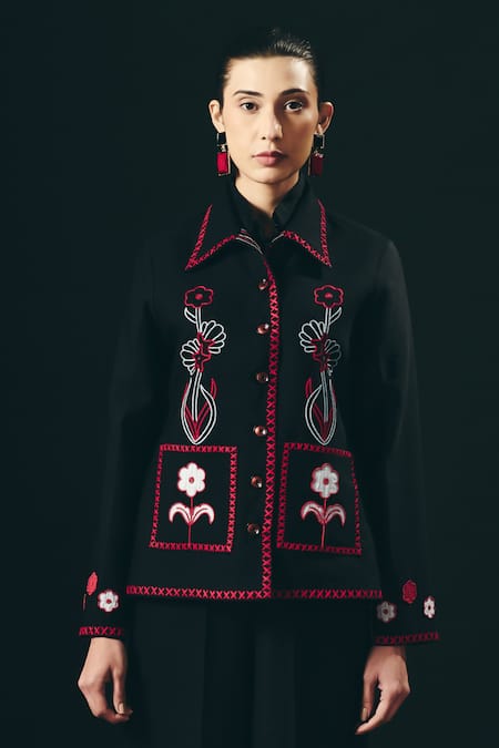 Shimona Noire Embroidered Jacket 