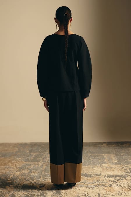 Shimona Noire Metallic Rose Top & Pant Set 