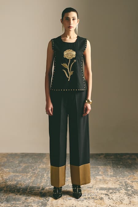 Shimona Noire Rose Sleeveless Top & Pant Set 