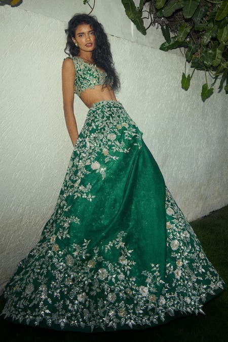 Anushree Reddy Floral Embroidered Lehenga Set 