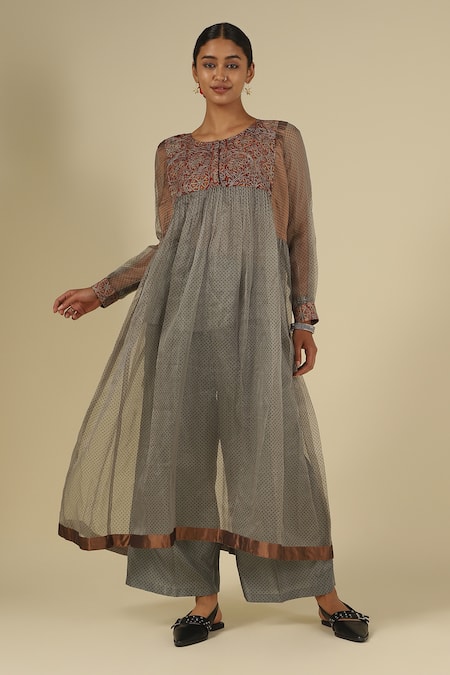 LATHA PUTTANNA Kalamkari Embroidered Kurta Set 