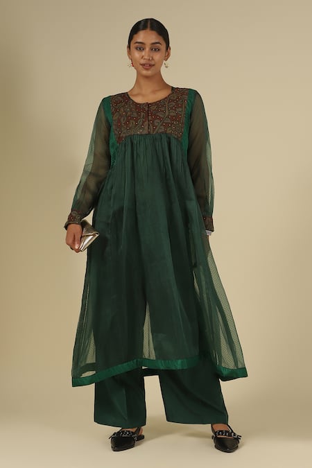 LATHA PUTTANNA Block Print Kalamkari Kurta Set 