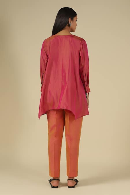 LATHA PUTTANNA Silk Thread Embroidered Karnataka Silk Top 