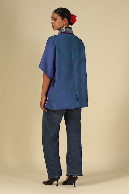 LATHA PUTTANNA Silk Thread Embroidered Top 