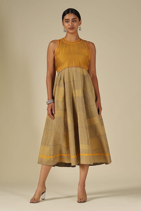 LATHA PUTTANNA Kadi Print Karnataka Silk Dress 