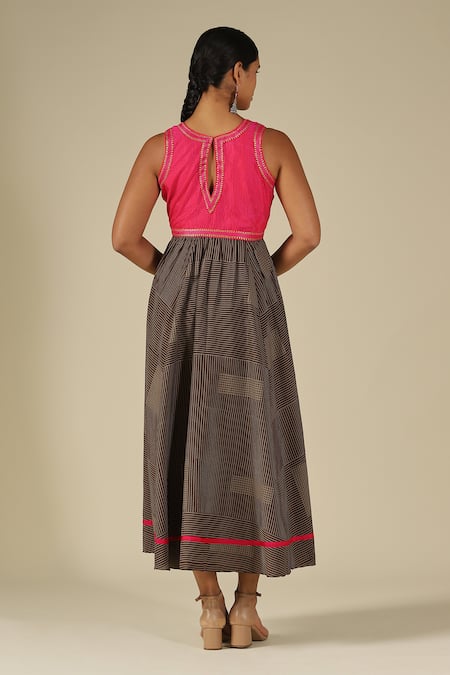 LATHA PUTTANNA Kadi Print Karnataka Silk Dress 