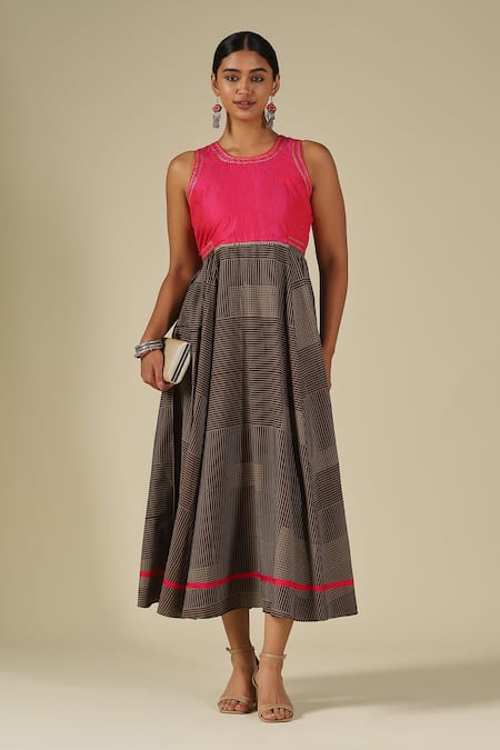 LATHA PUTTANNA Kadi Print Karnataka Silk Dress 