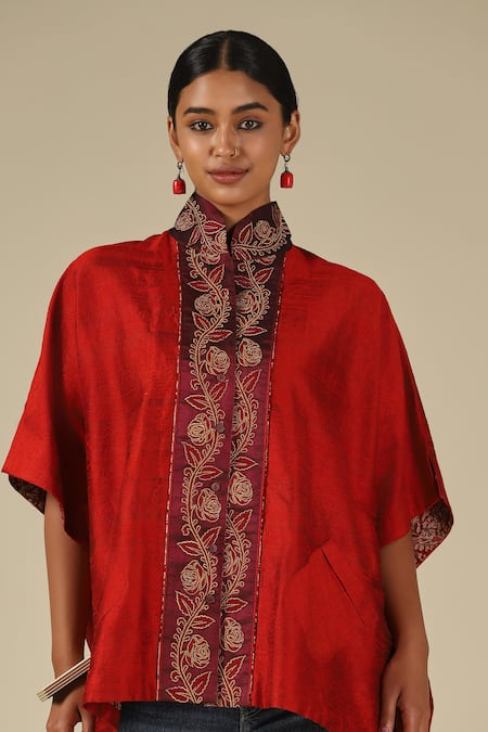 LATHA PUTTANNA Silk Thread Embroidered Top 