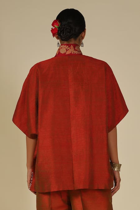 LATHA PUTTANNA Silk Thread Embroidered Top 