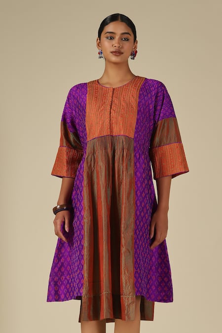 LATHA PUTTANNA Threadwork Embroidered Dress 