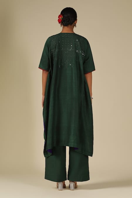 LATHA PUTTANNA Embroidered Asymmetric Kurta Set 