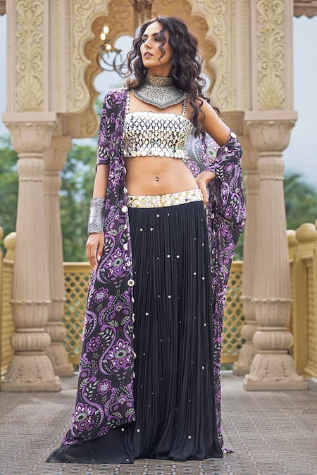 Sajeda A Lehry Arzoo Printed Cape Skirt Set 