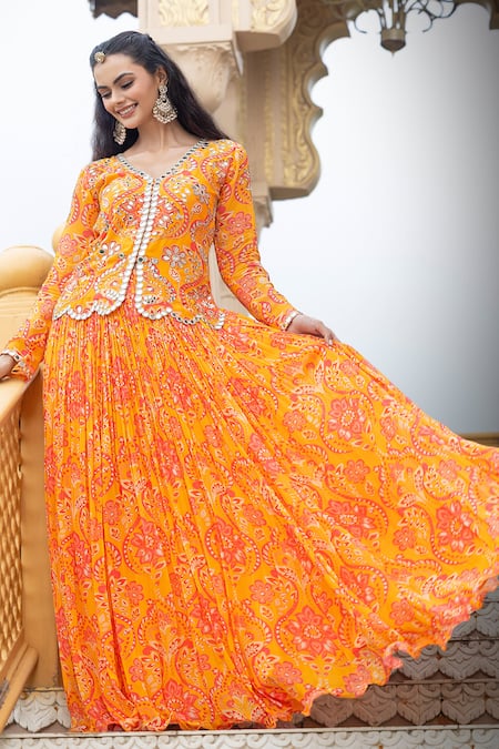 Sajeda A Lehry Mastani Printed Jacket Lehenga Set 