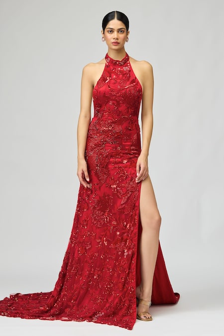 Varun Bahl Cutdana & Sequin Embellished Gown 