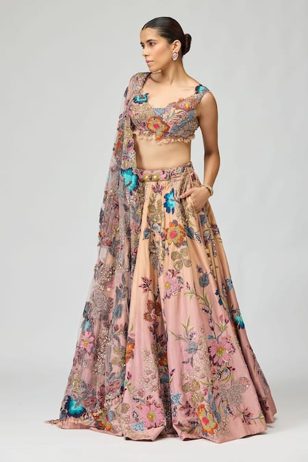 Varun Bahl Thread Embroidered Lehenga Set 