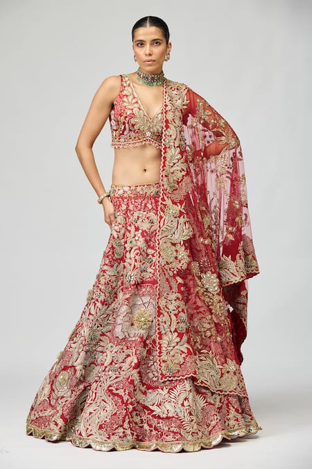 Varun Bahl Dori Embroidered Bridal Lehenga Set 