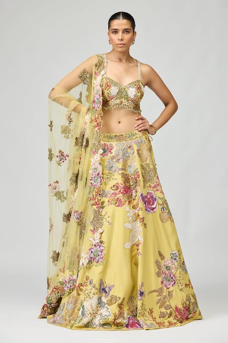 Varun Bahl Floral Embroidered Lehenga Blouse Set
