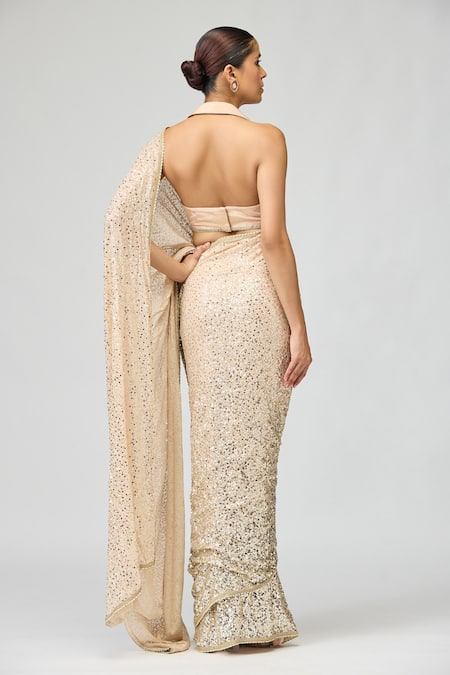 Varun Bahl Sequin Ombre Embroidered Saree With Blouse 