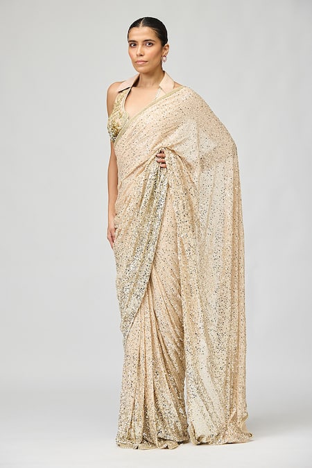 Varun Bahl Sequin Ombre Embroidered Saree With Blouse 