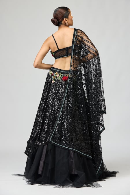 Varun Bahl 3D Floral Embroidered Lehenga Set 