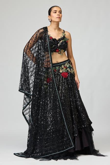 Varun Bahl 3D Floral Embroidered Lehenga Set 