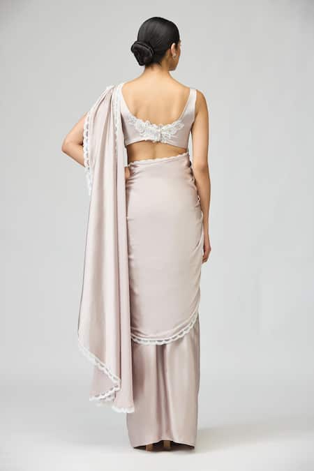Varun Bahl Cutdana & Bead Work Pre-Draped Saree With Blouse 