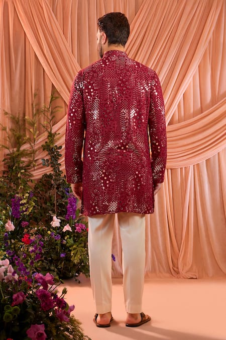 Kasbah Mirror Work Silk Kurta 