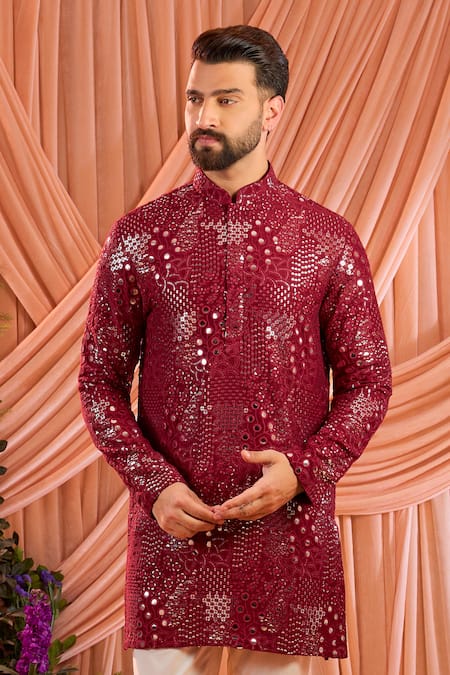 Kasbah Mirror Work Silk Kurta 